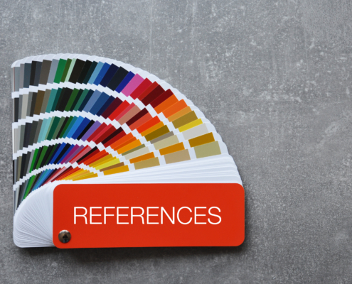 References color palette on gray background